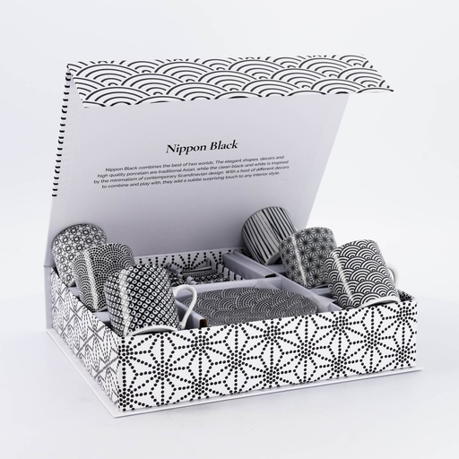 [8491] Nippon Black Giftset Espresso 18pcs 80ml HDAES/BK 1/12