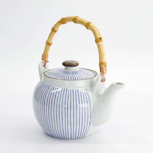 [8127] Teapot Stripe Sendan 19.5x13.5x12.5cm 1000ml CV02/ST 1/12