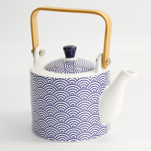 [15635] Nippon Blue Teapot 0.8lt Wave 15635 1/12