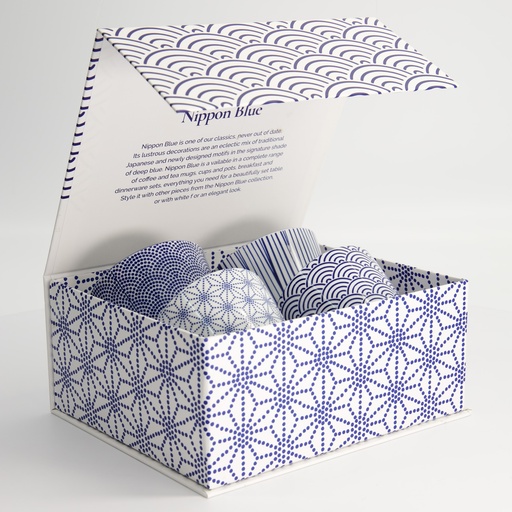 [17836] Nippon Blue Cup w/Giftbox 8.3x6.5cm 180ml 4pcs 17836 1/18