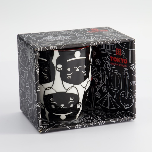 [17616] Kawaii Lucky Cat Mug W/Giftbox Black Cat 8.5x10.2cm 340ml 17616 1/36