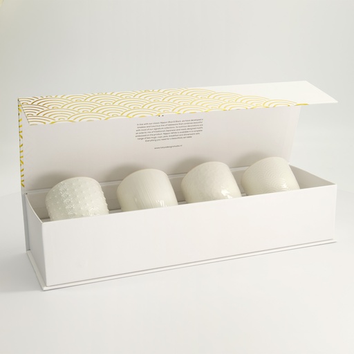 [16450] Nippon White Gold Rim Cup 4pcs Set 6.7x7.7cm 170ml 1/6