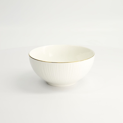 [16451] Nippon White Gold Rim Bowl 15x7cm 550ml Lines 6/36