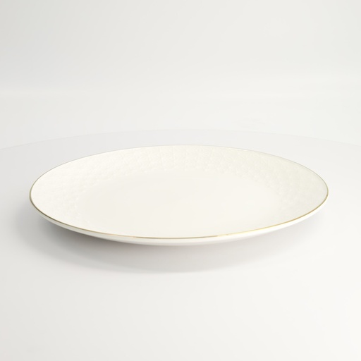 [16418] Nippon White Gold Rim Coupe Plate 30.5x3.4cm Star 1/18