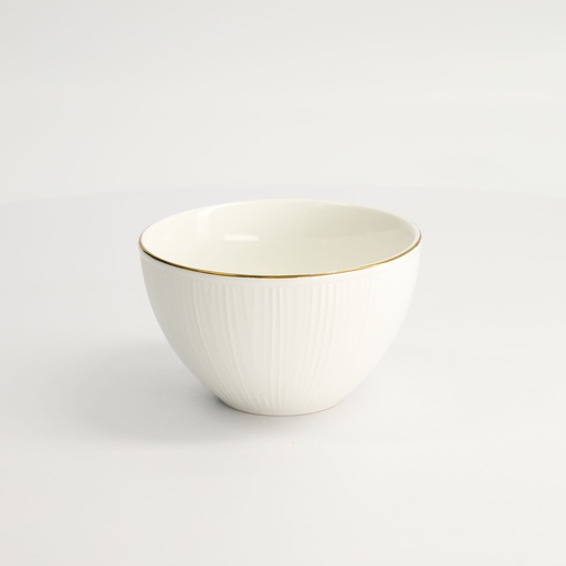 [16423] Nippon White Gold Rim Bowl 11.4x6cm 350ml Lines 6/48