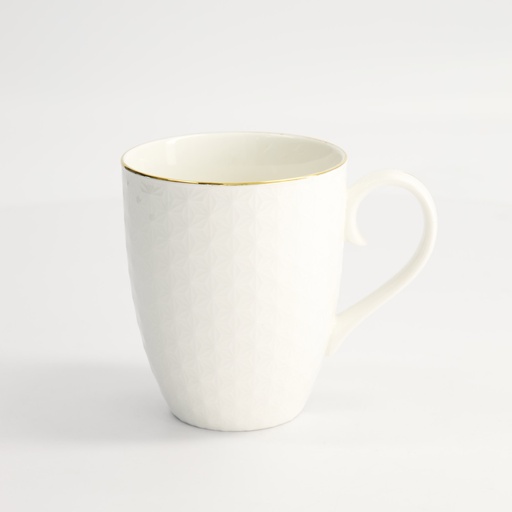 [16434] Nippon White Gold Rim Mug 8.5x10.2cm 340ml Star 6/36