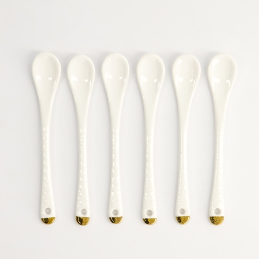 [16781] Nippon White Gold Rim Spoon Set 6pcs 12.8cm  1/24