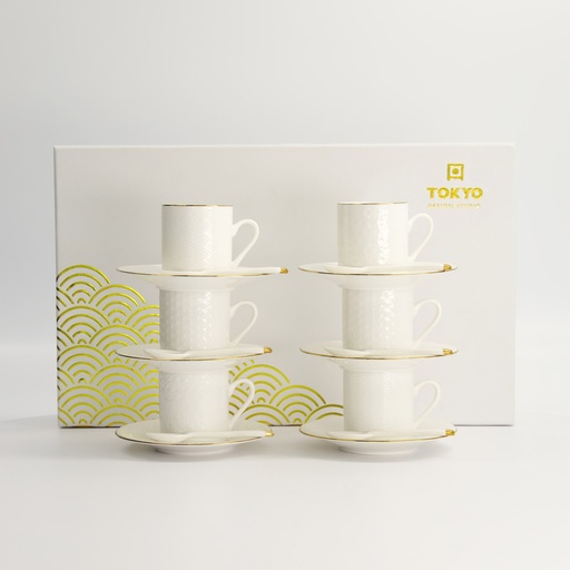 [16783] Nippon White Gold Rim Espresso Set 18pcs 80ml 1/12
