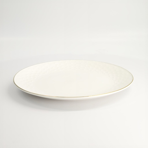 [17159] Nippon White Gold Rim Coupe Plate 28.5cm Star 3/18