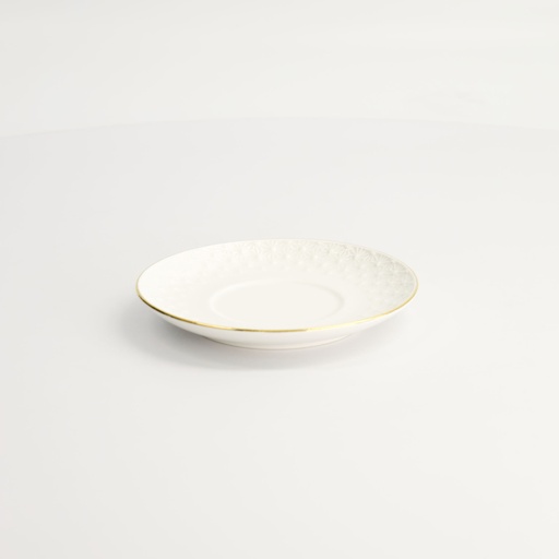 [16826] Nippon White Gold Rim Saucer For Straight Cup Star 12cm 100ml 12/60