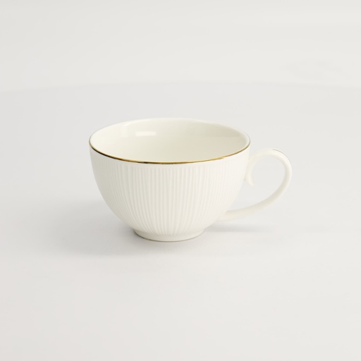 [16946] Nippon White Gold Rim Round Cup Lines 180ml 9x5.5cm 16946 6/48