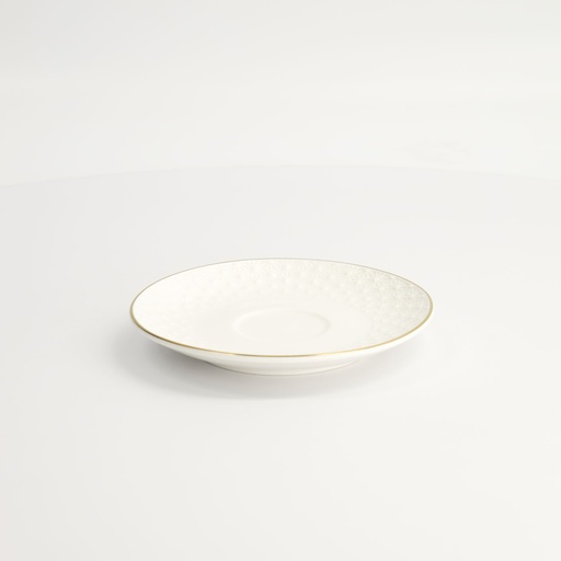 [16951] Nippon White Gold Rim Saucer 14.2x2.1cm (For Round Cup Star 180ml) 16951 6/48