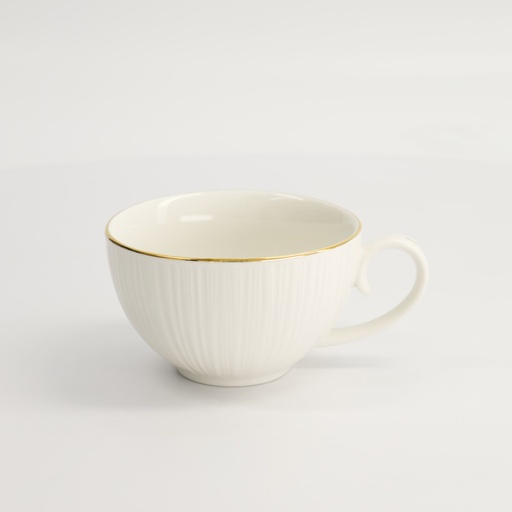 [16954] Nippon White Gold Rim Round Cup Lines 250ml 10x6.2cm 16954 6/36