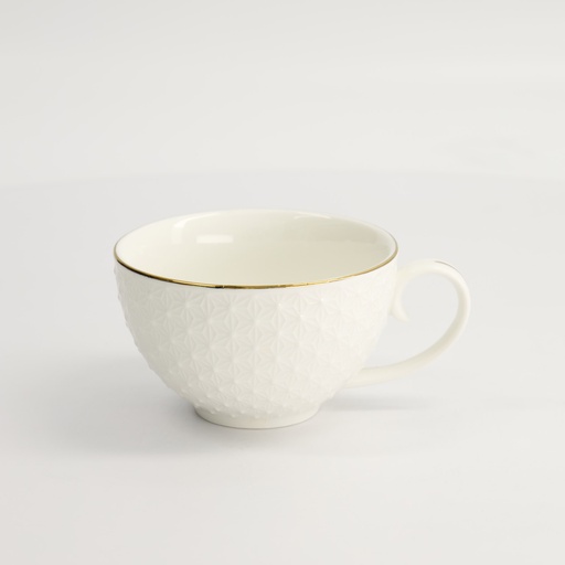 [16955] Nippon White Gold Rim Round Cup Star 250ml 10x6.2cm 16955 6/36