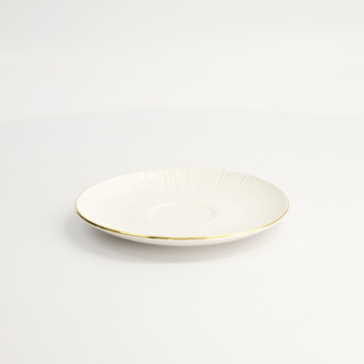 [16958] Nippon White Gold Rim Saucer 15.8x2cm (For Round Cup Lines 250ml) 16958 6/36