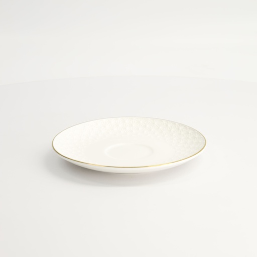 [16959] Nippon White Gold Rim Saucer 15.8x2cm (For Round Cup Star 250ml) 16959 6/36