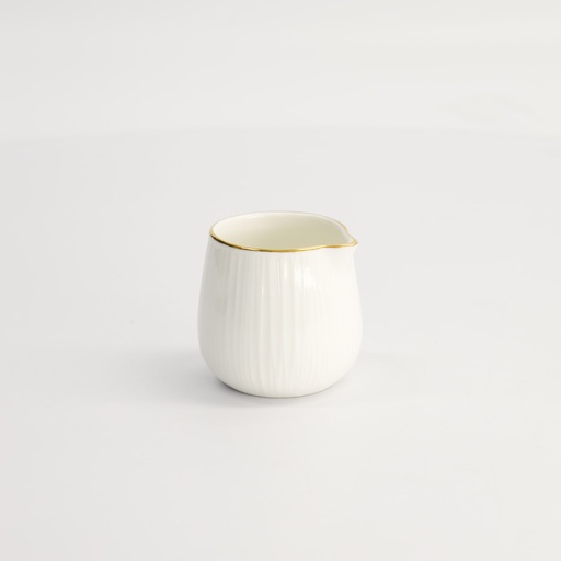 [16986] Nippon White Gold Rim Milk Jar Lines 100ml 5.5x5.7cm 16986 12/72