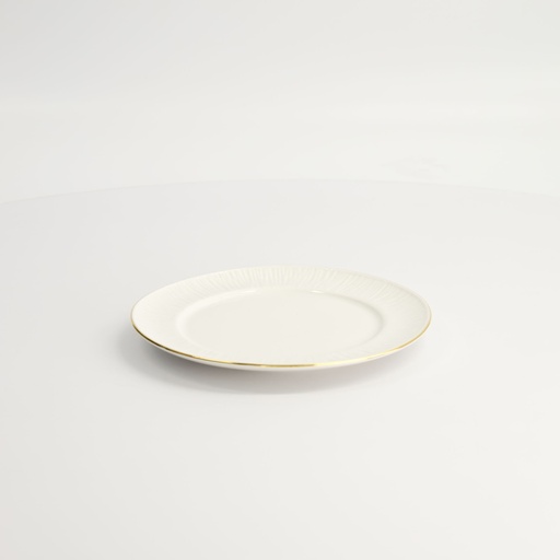[17280] Nippon White Gold Rim Plate 16cm Lines 6/72