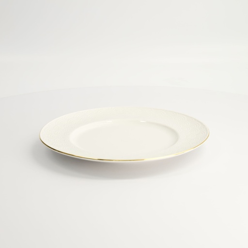 [17286] Nippon White Gold Rim Plate 23cm Wave 3/36