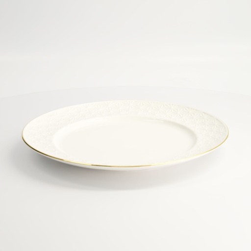 [17287] Nippon White Gold Rim Plate 27cm Star 3/24