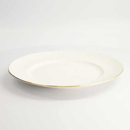 [17292] Nippon White Gold Rim Plate 29.5cm Lines 1/18