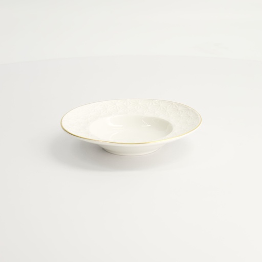 [17274] Nippon White Gold Rim Deep Plate 13cm 50ml Star 6/48
