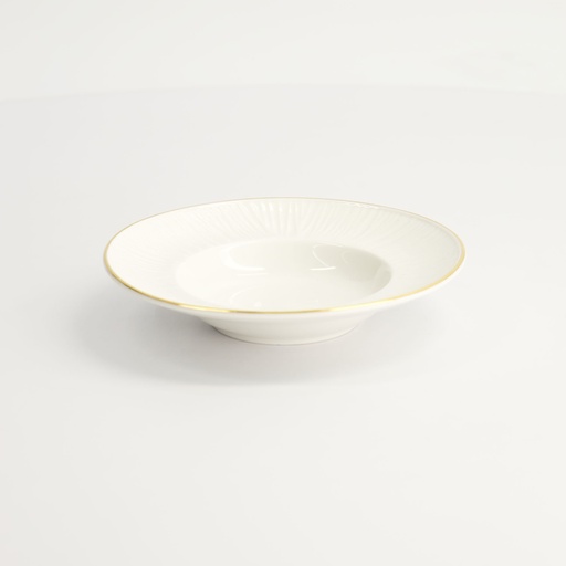 [17275] Nippon White Gold Rim Deep Plate 13cm 50ml Lines 6/48