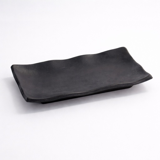 [8554] Melamine Zen plate 22.5x15x2.3cm Black F54009 8/48