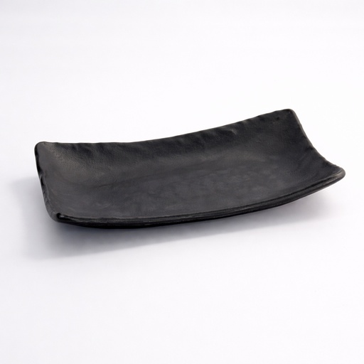 [8557] Melamine Zen plate 26.4x16.5x4.5cm Black F54111 6/36