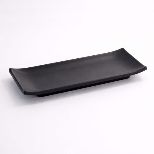 [8022] Melamine Zen Plate 22.5x9.5x3cm Black JWTR-19 12/72