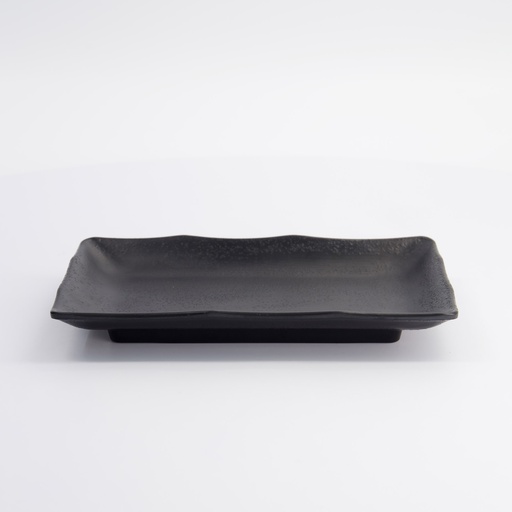 [8023] Melamine Zen Plate 20.7x13x2.8cm Black JW5408 12/96