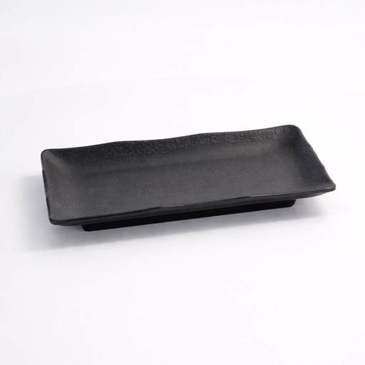 [8023] Melamine Zen Plate 20.7x13x2.8cm Black JW5408 12/96