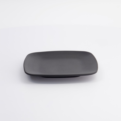 [8019] Melamine Zen Plate 14.3x14.3x1.7cm Black JW5006 12/144