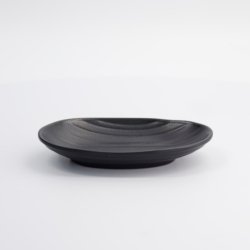 [8021] Melamine Zen Plate 18.4x11.4x2.8cm Black JW7307 24/144