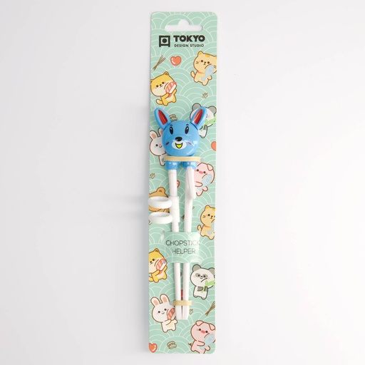 [18380] Children Chopsticks Rabbit 18cm Blue 18380 6/240