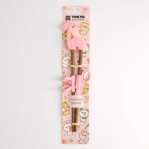 [18383] Children Chopsticks Giraff 20cm Pink 18383 6/240
