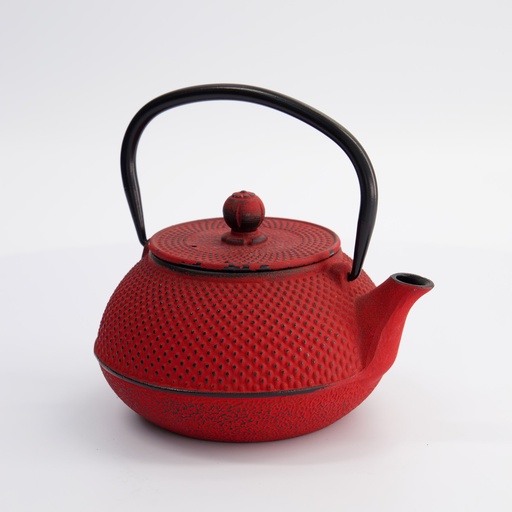 [4247] WY Tea Kettle Iron 17.5x15x10cm Arare  0.8L RED 1/8