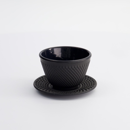 [4268] WY  Cup Iron+plate 7x5.5cm 120ml 9918 Arare CUPABK/BLACK 1/36