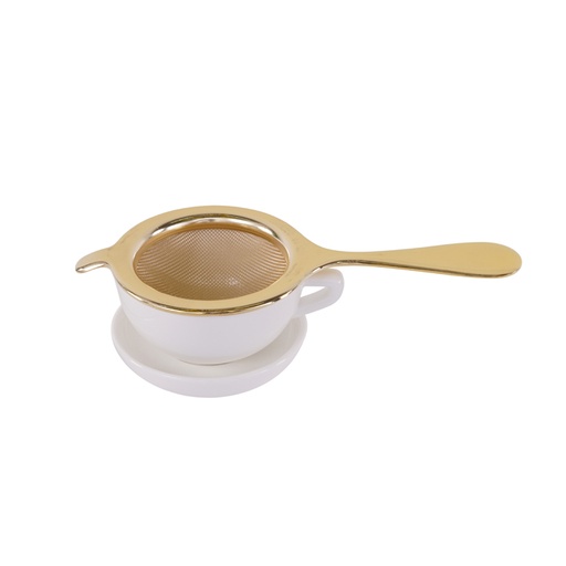[18108] CP Dewule Teastrainer Gold 14.5x6.5x4cm