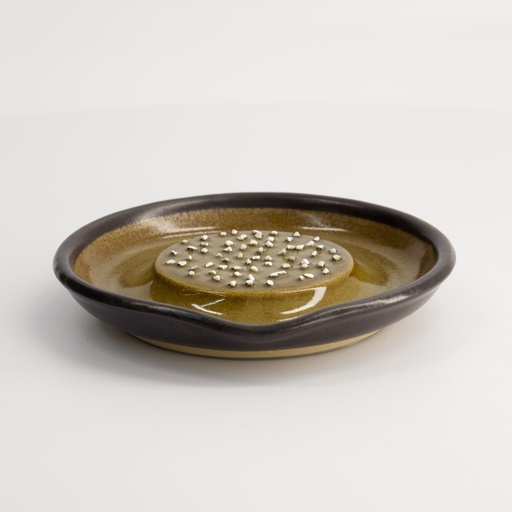 [18799] Kitchen Grater Plate Motoshige Medium Stoneware 15.5x8.5x14.5cm Black MJ-026B 1/20