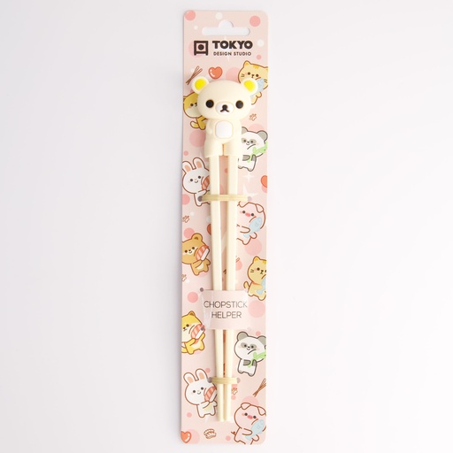 [20724] Children Chopsticks Bear White 22cm 20724 6/240