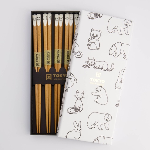 [21401] Chopstick Giftset/5 Mix Animals DJ2023-01 21401 1/100