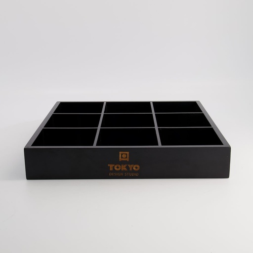 [21317] Wooden Display Box Black 9pcs 33x33x5.5cm 21317