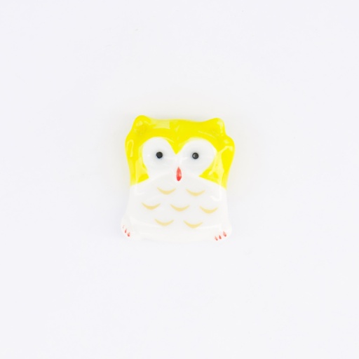 [21131] Chopsticks Rest Owl Yellow D17-2 12/480