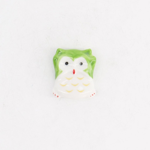 [21132] Chopsticks Rest Owl Green D17-3 12/480