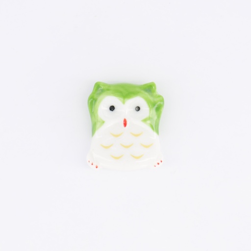 [21132] Chopsticks Rest Owl Green D17-3 12/480