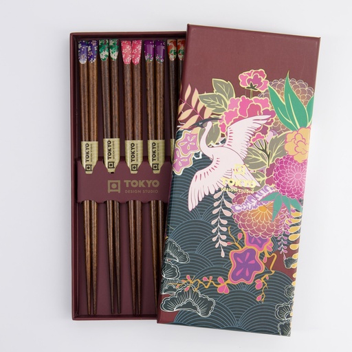 [17865] Chopstick Giftset/5 Japan Flower 17865 1/100