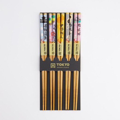 [17910] Chopstick Set/5 Colored A2-5 17910 10/200