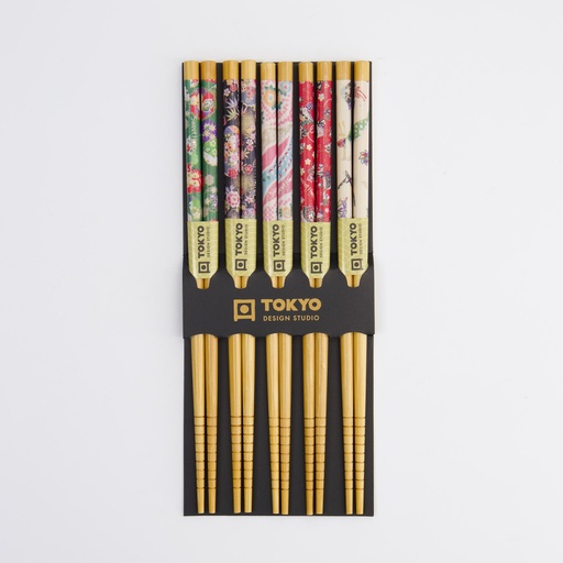 [17914] Chopstick Set/5 Colored KZ-9 17914 10/200