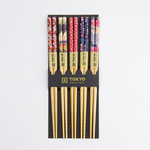 [17923] Chopstick Set/5 Colored KZ-5 17923 10/200